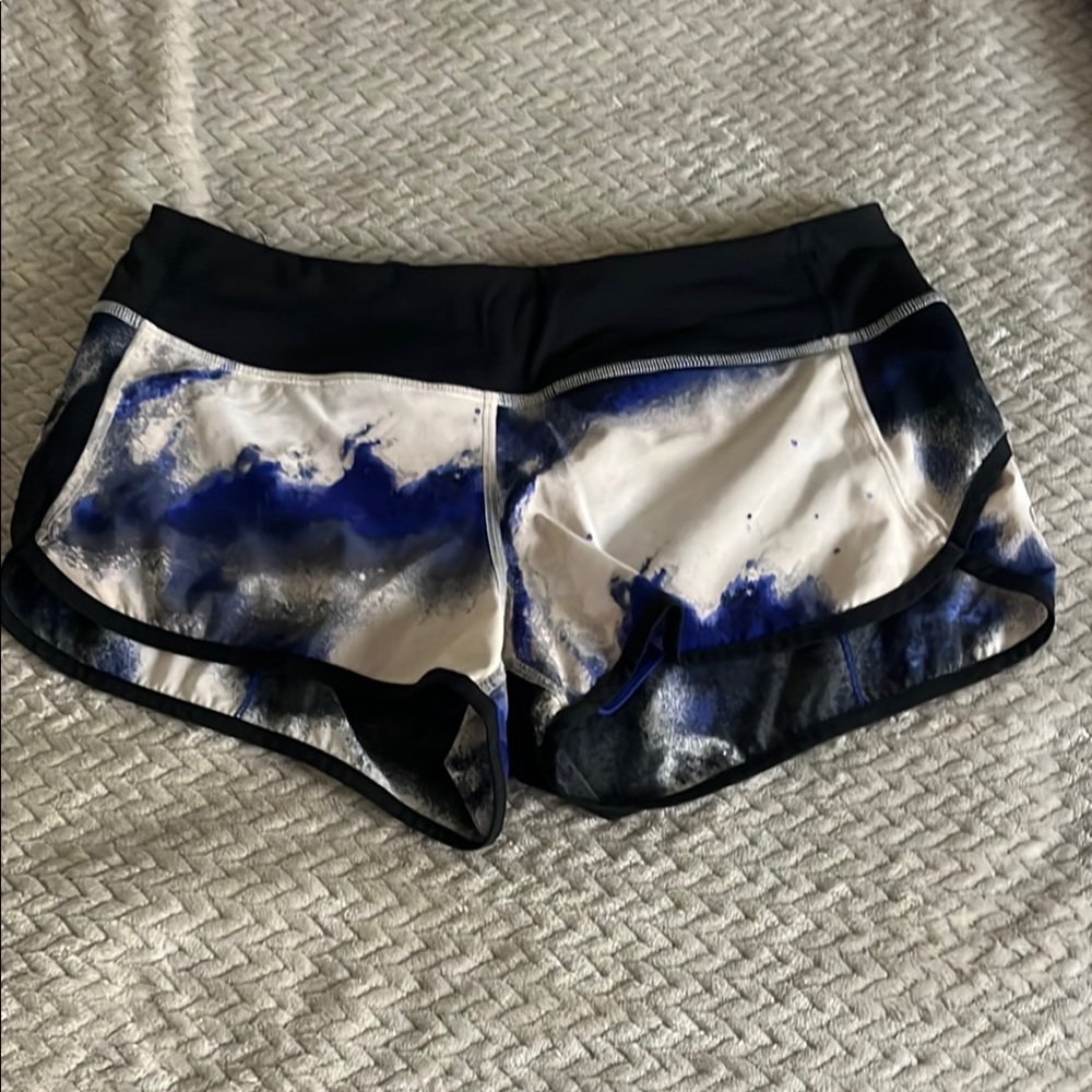 Women's Blue and Black Tie-Dye Shorts